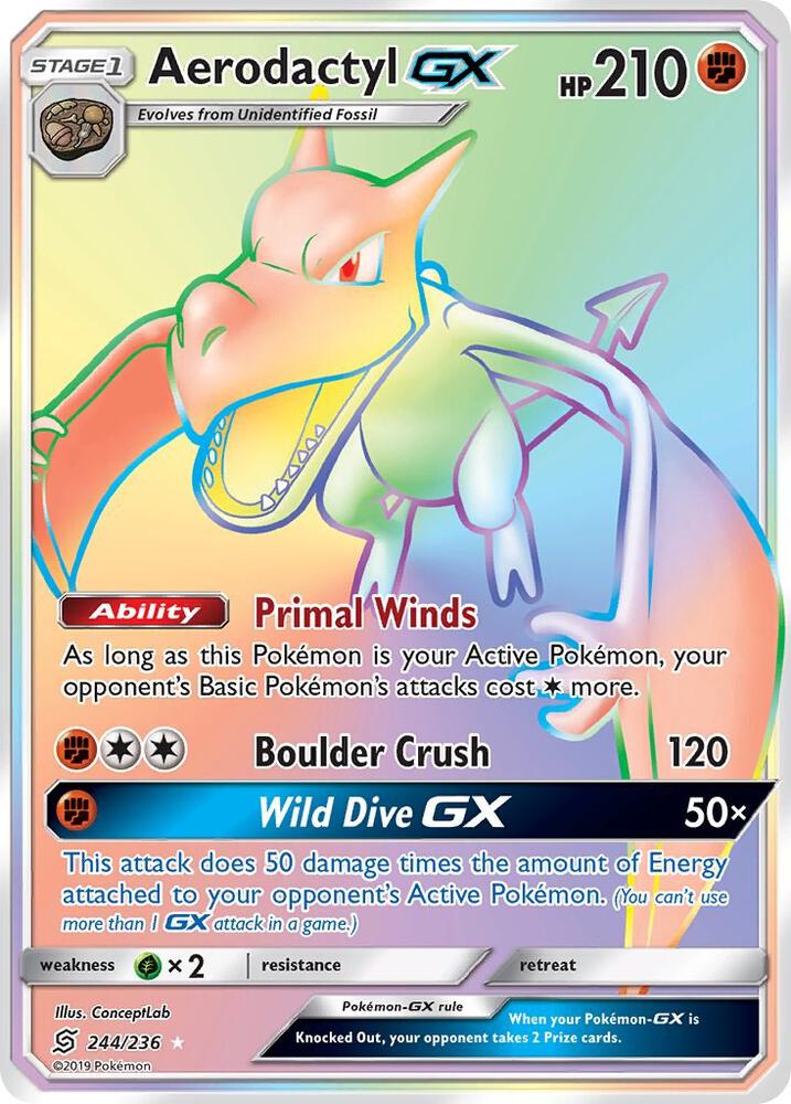 Aerodactyl GX (Secret) - SM - Unified Minds (SM11)