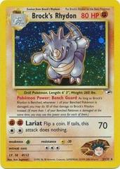 Brock's Rhydon Holo Rare 2 Gym Heroes