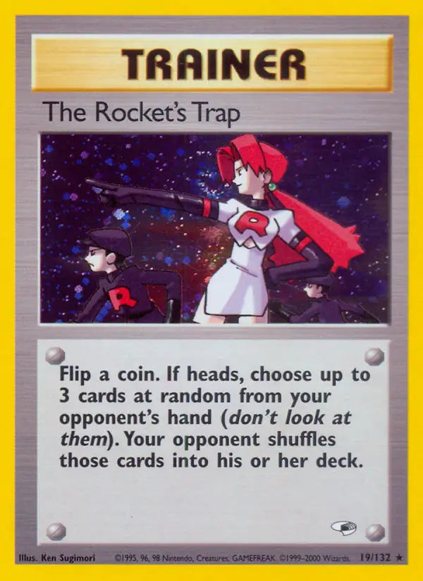 The Rocket's Trap Pokemon Holo Rare 19 Gym Heroes