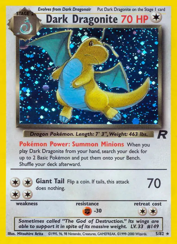 Dark Dragonite Team Rocket Holo Rare 5