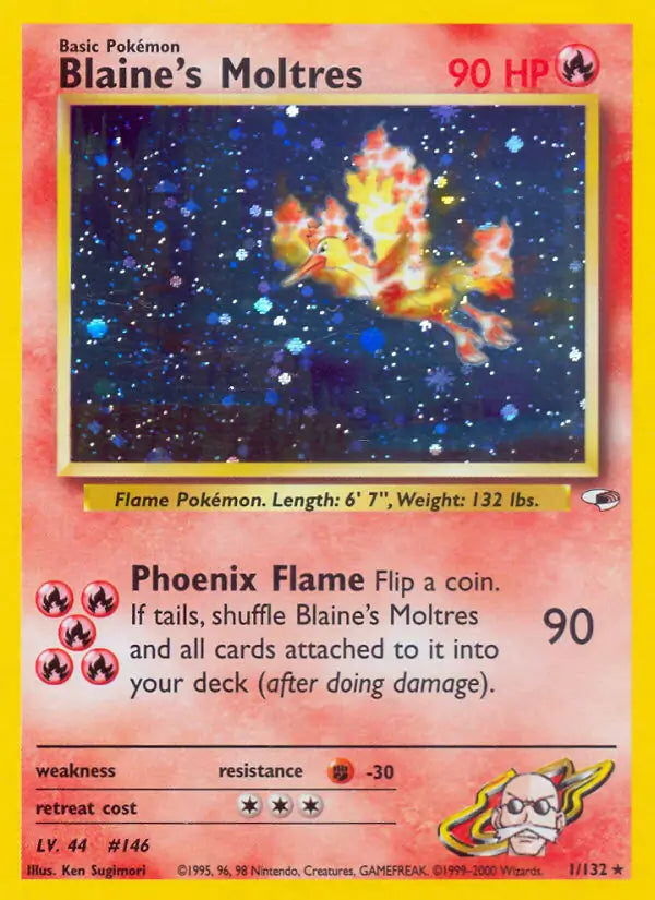 Blaine's Moltres Gym Heroes Holo Rare 1