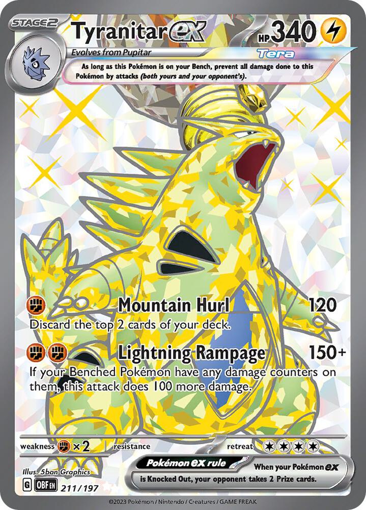 Tyranitar ex - 211/197 - SV03: Obsidian Flames (OBF) SV03: Obsidian Flames