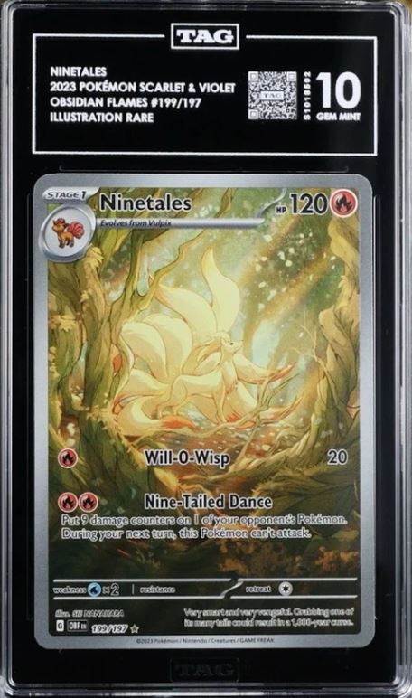 Ninetales Illustration Rare 199/197 TAG GEM MT 10