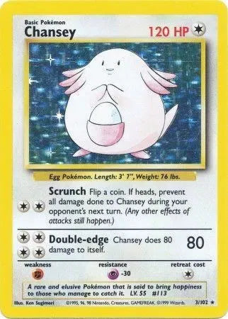 Chansey Base Set (Unlimited) Holo Rare 3