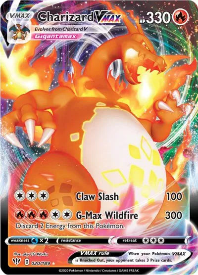 Charizard VMAX Pokemon Ultra Rare 020/189 Darkness Ablaze