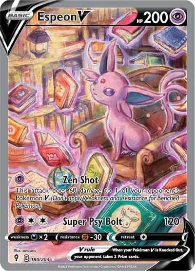 Espeon V (Alternate Full Art) Ultra Rare 180/203 Evolving Skies - Near mint-mint (NM-MT)