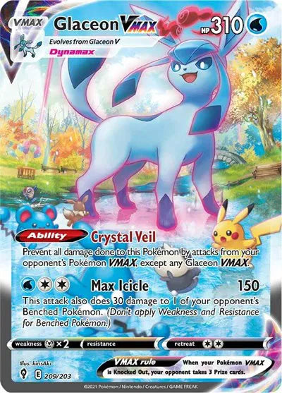 Glaceon VMAX (Alternate Art) Secret Rare 209/203 Evolving Skies