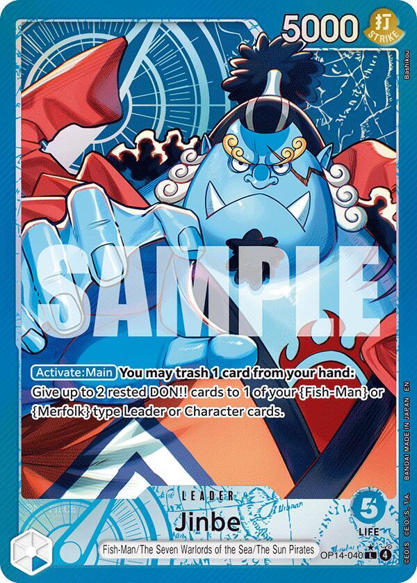 Jinbe - OP14-040 (Alternate Art) The Azure Sea's Seven L OP14-040