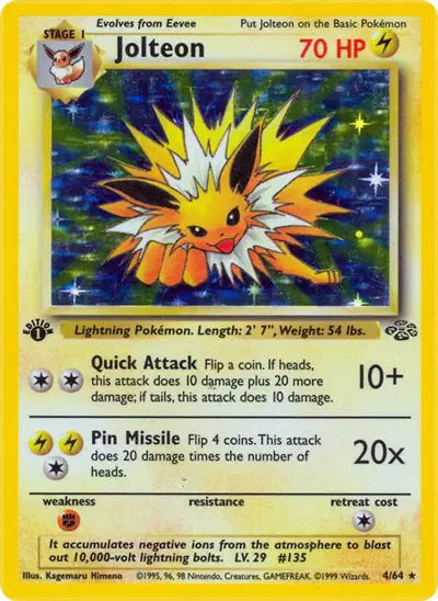 Jolteon Pokemon  4 Jungle 1st ed