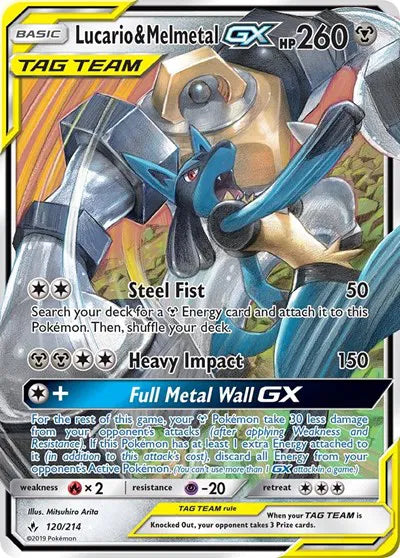 Lucario & Melmetal GX Pokemon 120 Unbroken Bonds