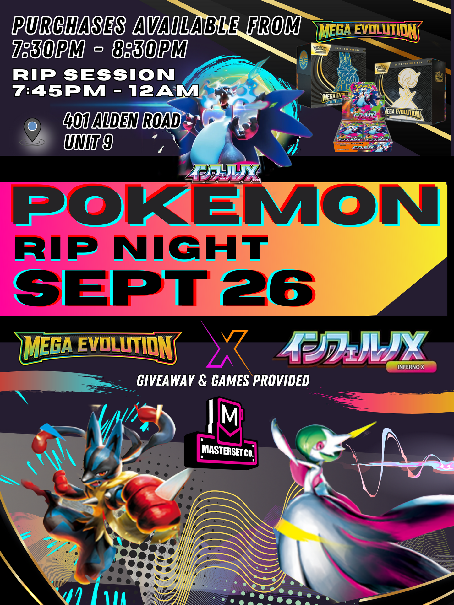 ENTRY TICKET: MEGA EVOLUTION / INFERNO X POKEMON RIP NIGHT SEPTEMBER 26TH