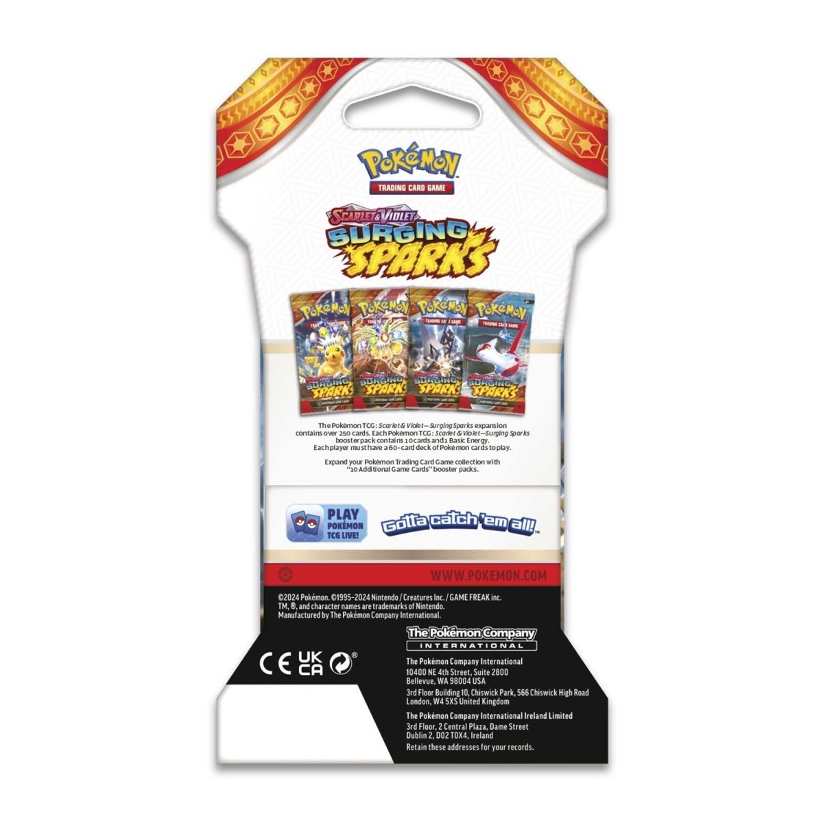 Scarlet & Violet-Surging Sparks Sleeved Booster Pack (10 Cards) x 10