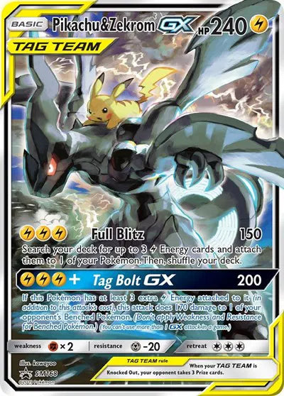 Pikachu & Zekrom GX Pokemon SM168 Sun & Moon Promo