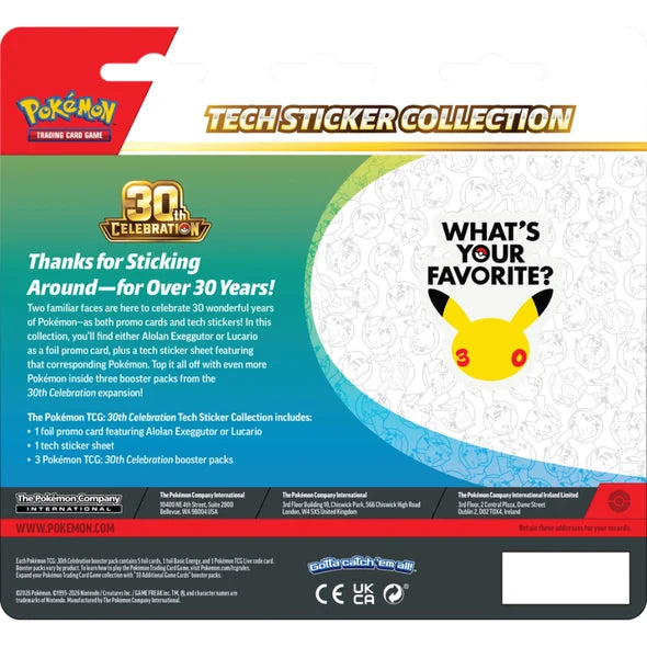 Pokemon 30th Celebration Tech Sticker Collection