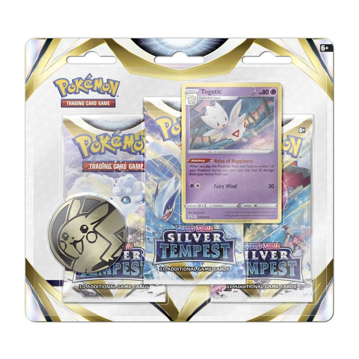pokemon booster pack with coin Sword & Shield-Silver Tempest 3 Booster Packs, Coin & Togetic Promo Ca – MasterSet Co