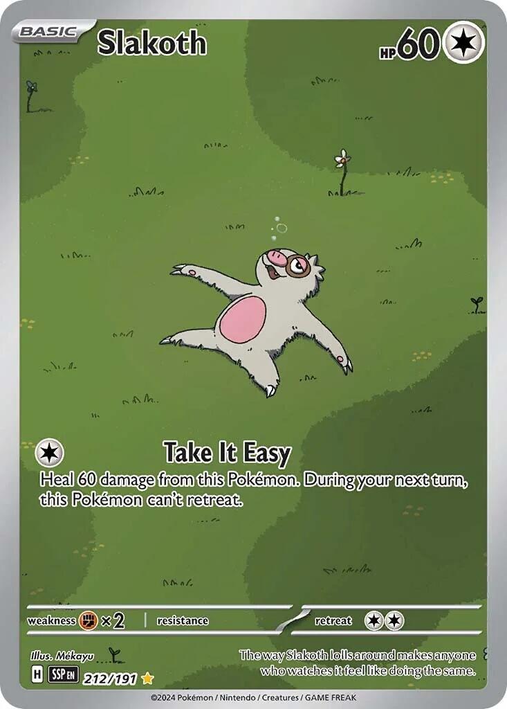 Slakoth Illustration Rare 212/191 Surging Sparks