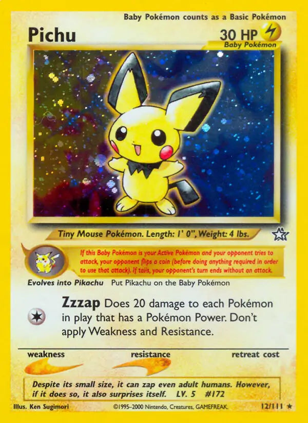 Pichu Neo Genesis Holo Rare 12