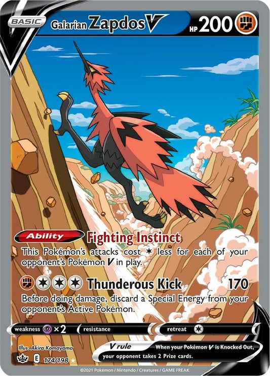 Galarian Zapdos V (Alternate Full Art) Ultra Rare 174/198 Chilling Reign