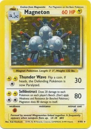Magneton Holo Rare 9 Base Set (Unlimited)