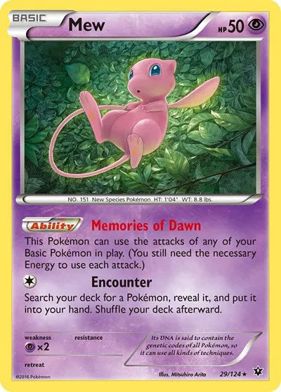 Mew XY - Fates Collide Holo Rare 29
