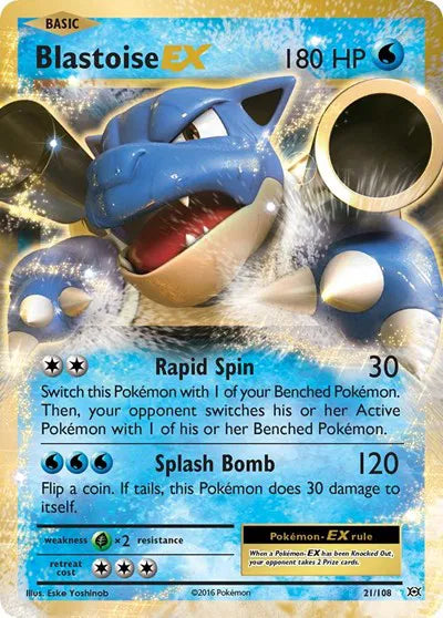 Blastoise EX Evolutions Ultra Rare 21/108
