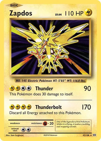 Zapdos Evolutions Holo Rare 42/108