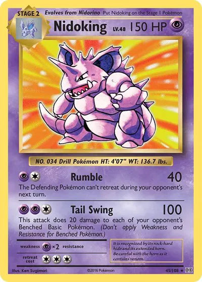 Nidoking Evolutions Holo Rare 45/108