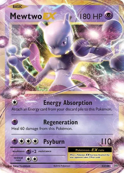 Mewtwo EX Evolutions Ultra Rare 52/108