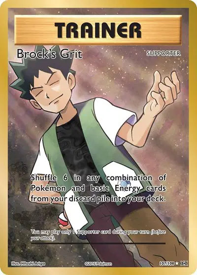 Brock's Grit (Full Art) Pokemon Ultra Rare 107/108 Evolutions