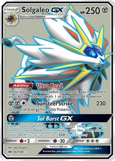 Solgaleo GX (Full Art) Sun & Moon Base Set Ultra Rare 143