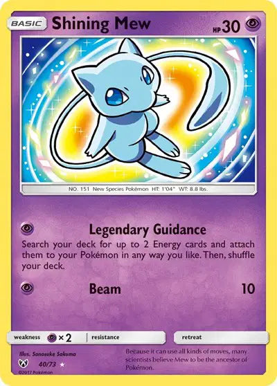 Shining Mew Pokemon Shiny Holo Rare 40 Shining Legends