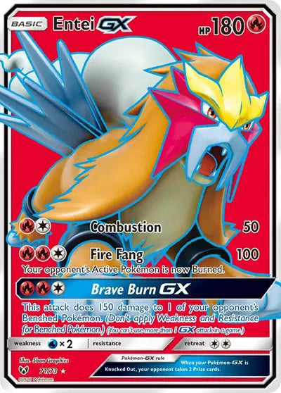 Entei GX (Full Art) Pokemon Ultra Rare 71 Shining Legends