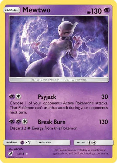 Mewtwo Detective Pikachu Holo Rare 12