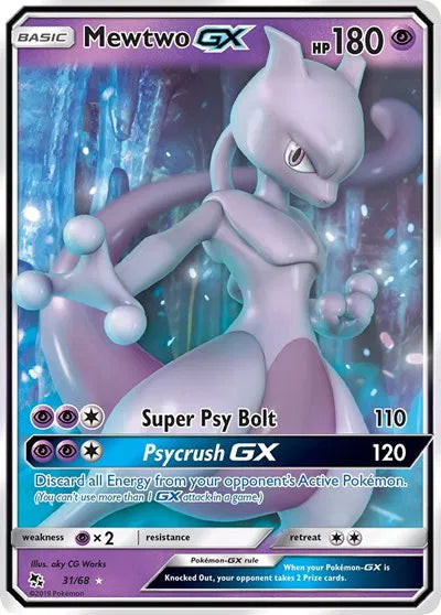 Mewtwo GX Hidden Fates Ultra Rare 31/68