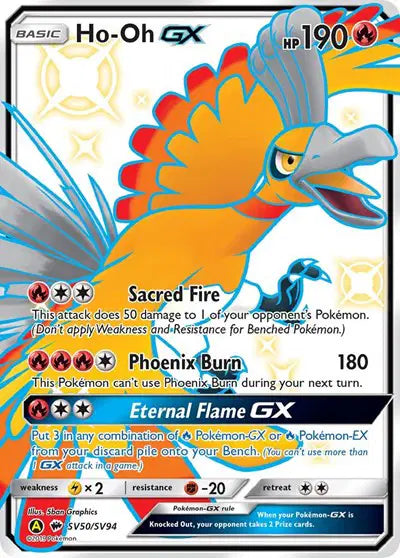 Ho-oh Pokemon Shiny Holo Rare SV50/SV94 Hidden Fates: Shiny Vault