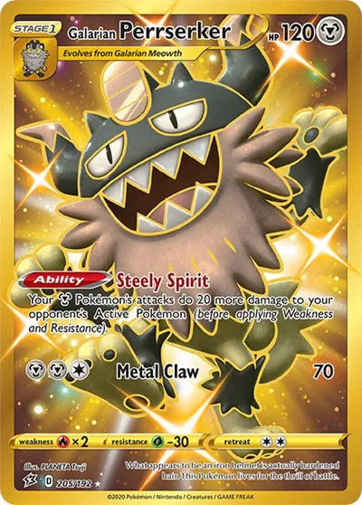 Galarian Perrserker (Secret) Rebel Clash Secret Rare 205/192