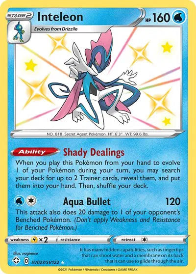 Inteleon Shining Fates: Shiny Vault Shiny Holo Rare SV027/SV122