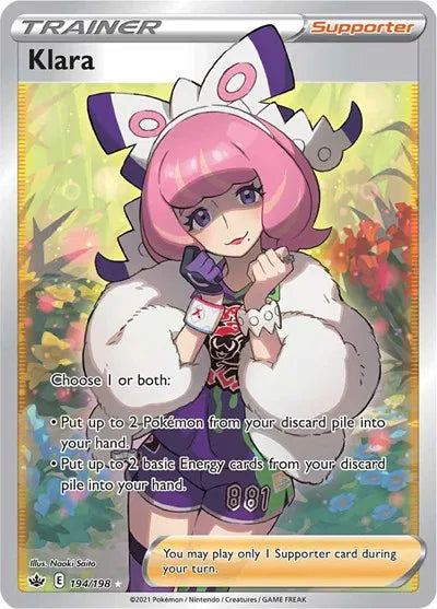Klara (Full Art) Pokemon Ultra Rare 194/198 Chilling Reign