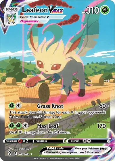 Leafeon VMAX (Alternate Art Secret) Evolving Skies Secret Rare 205/203