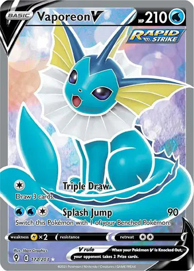 Vaporeon V (Full Art) 172/203 Evolving Skies - Near mint-mint (NM-MT)