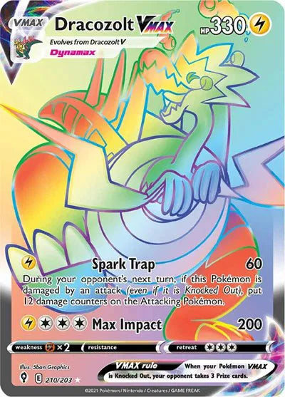 Dracozolt VMAX (Secret) Evolving Skies Secret Rare 210/203