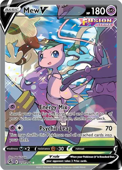 Mew V (Alternate Full Art) Pokemon Ultra Rare 251/264 Fusion Strike