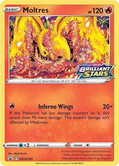 Moltres Brilliant Stars SWSH185 Sword & Shield Promo