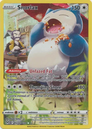 Snorlax Lost Origin Trainer Gallery Ultra Rare TG10/TG30