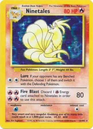 Ninetales Base Set (Unlimited) Holo Rare 12