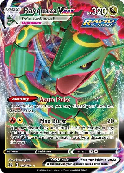 Rayquaza VMAX Pokemon Ultra Rare 102/159 Crown Zenith