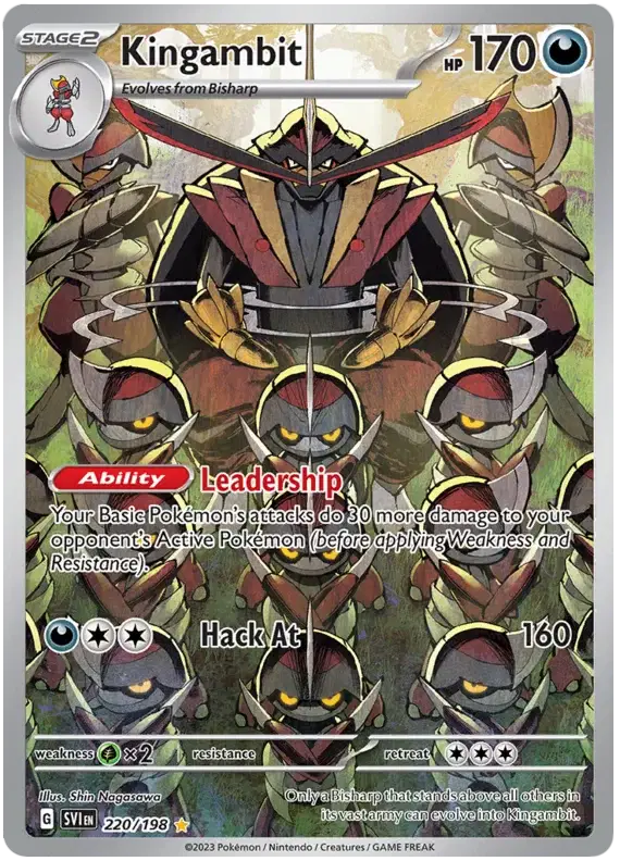 Kingambit Pokemon Illustration Rare 220/198 Scarlet & Violet Base Set