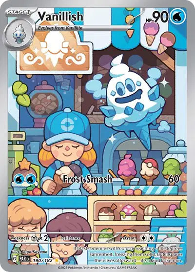 Vanillish Pokemon Illustration Rare 190/182 Paradox Rift