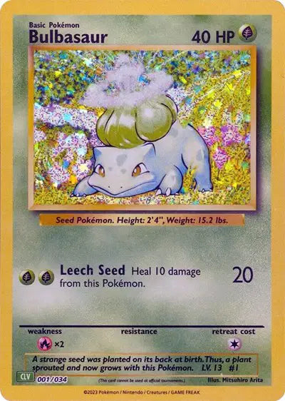 Bulbasaur Pokemon Classic Collection 001/034 Trading Card Game Classic