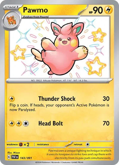 Pawmo Paldean Fates Shiny Rare 143/091